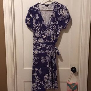 Lands End floral wrap dress